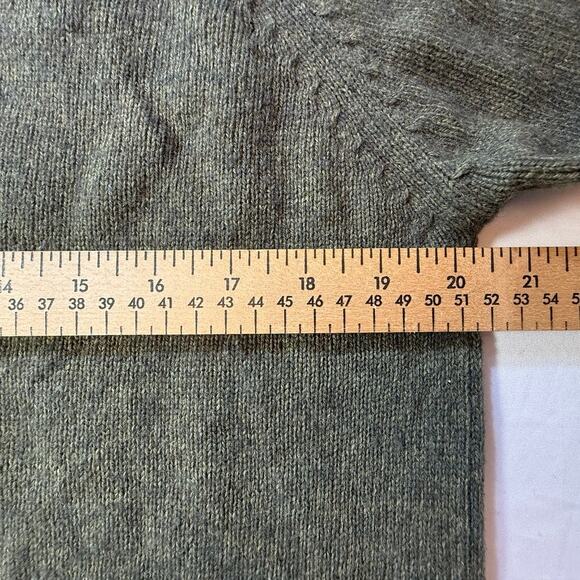 Springfield Original Lambswool Sweater Olive Green Mock Neck Button Pullover M3 - Picture 12 of 12